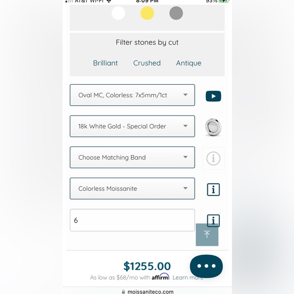 New Certified 1ct. Oval Cut Diamond Moissanite Engagement Ring - Picture 11 of 12